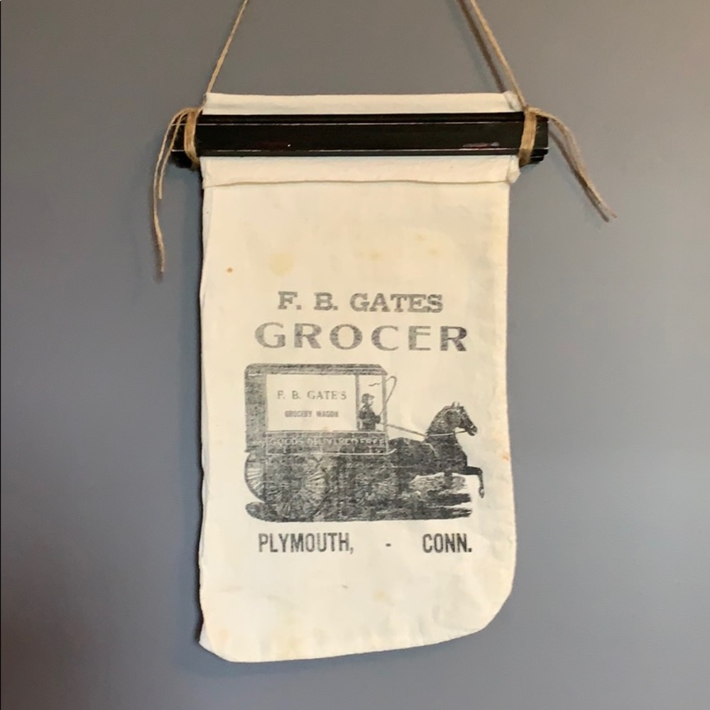 Vintage feed sack wall decor